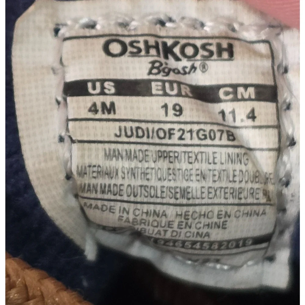 OshKosh B'gosh Toddler Girls 4M Judi Tan Blue Floral Lace Up Ankle Combat Boots